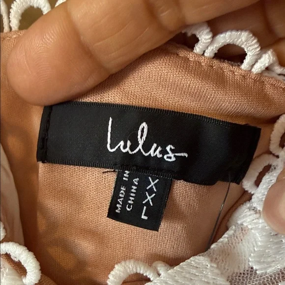 Lulu's Women’s White & Nude Lace Dress Spaghetti straps Fitted size XXL NEW - Picture 4 of 17